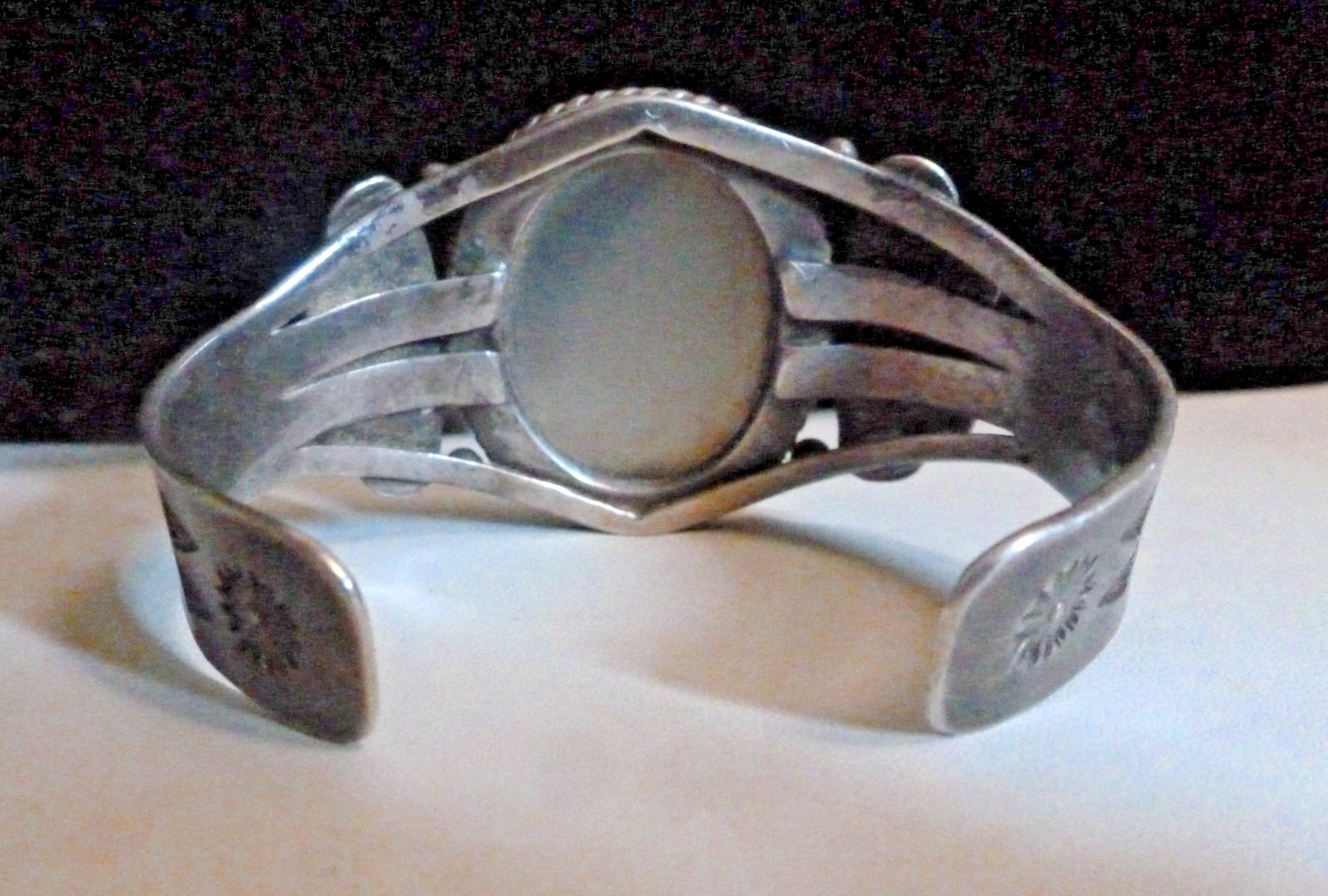 Sterling Navajo Fred Harvey Era Cuff Bracelet Agate Thunderbirds Bracelet