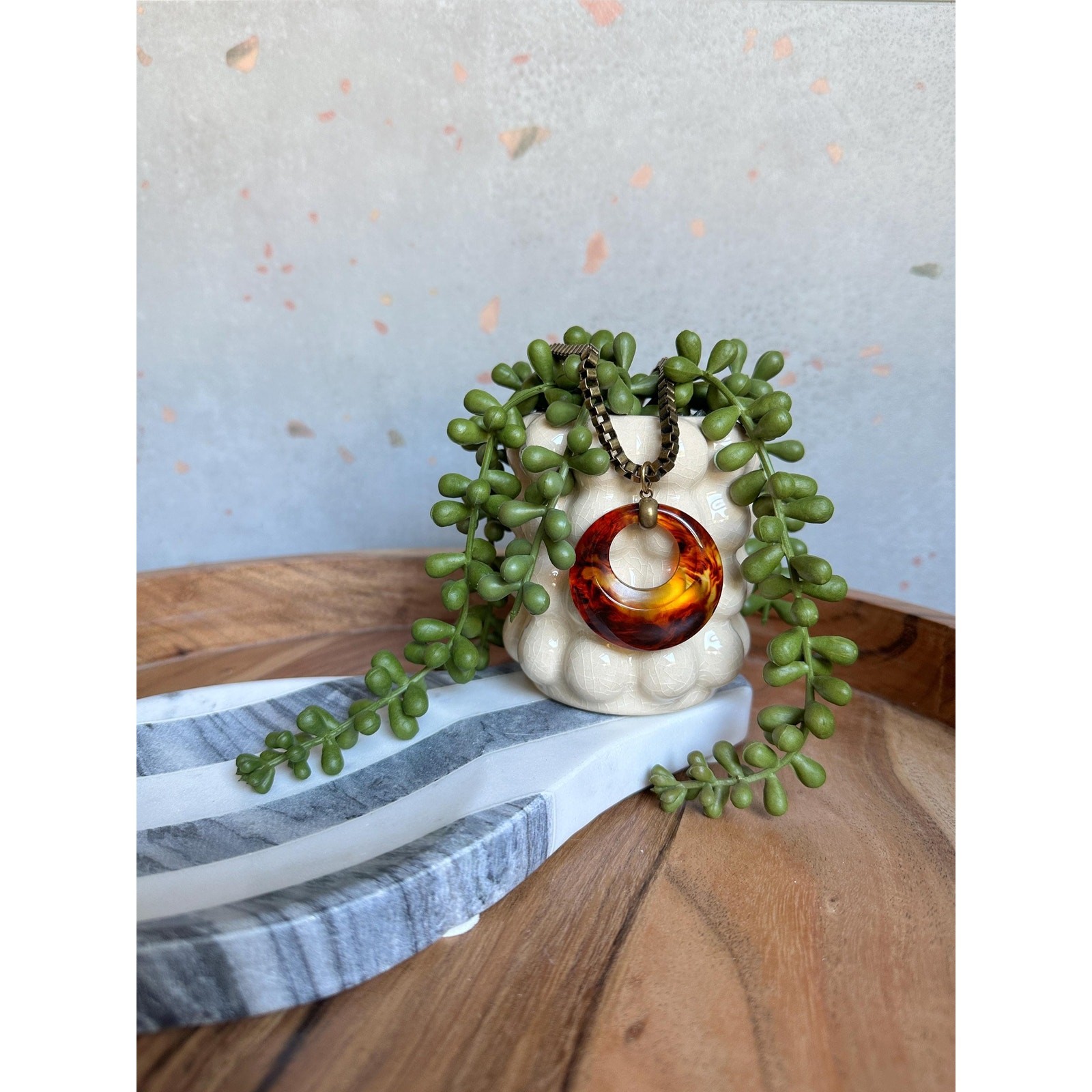 Vintage Lucite Pendant Necklace | Handmade One of a Kind