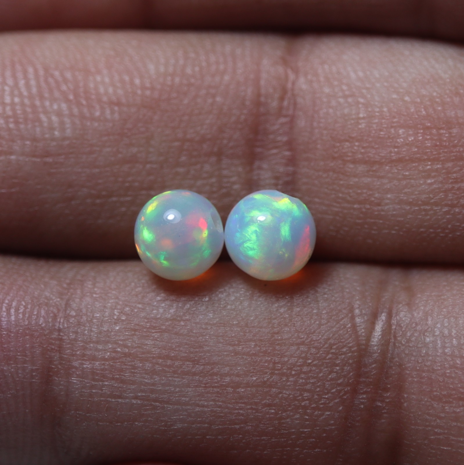 6.2MM Natural AAA Ethiopian Opal Drilled Round Sphere Loose Gemstone for Jewelry