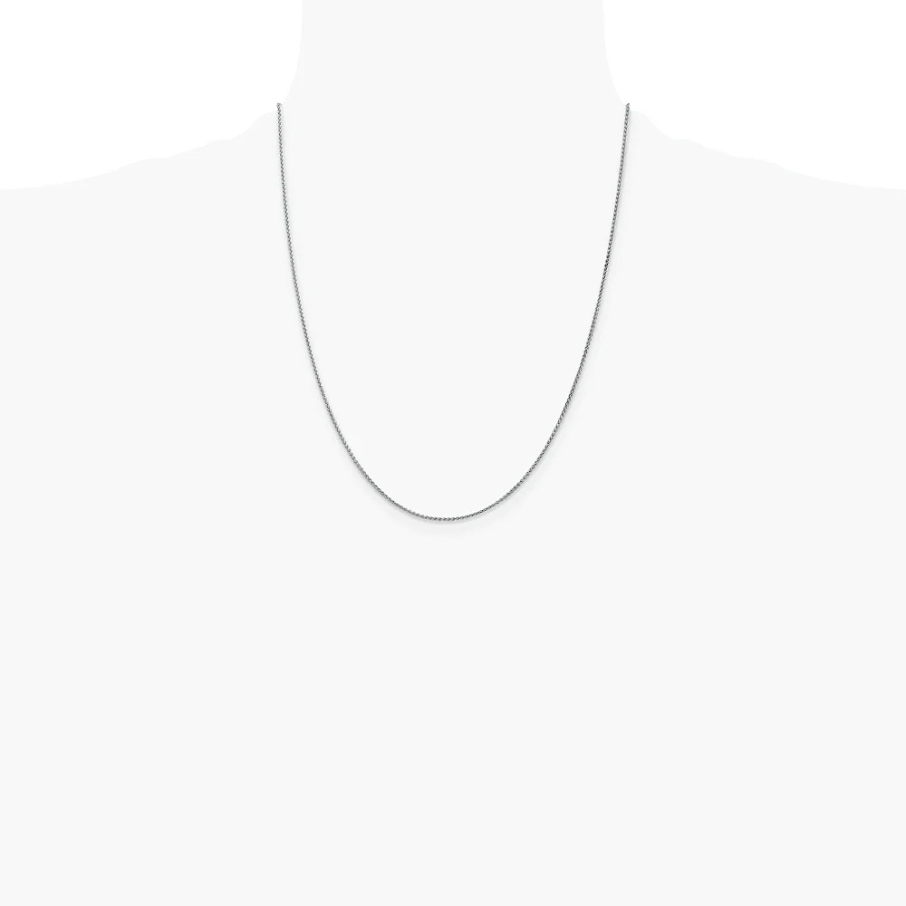 14K White Gold 1.25mm Spiga Chain Necklace 16″-24″