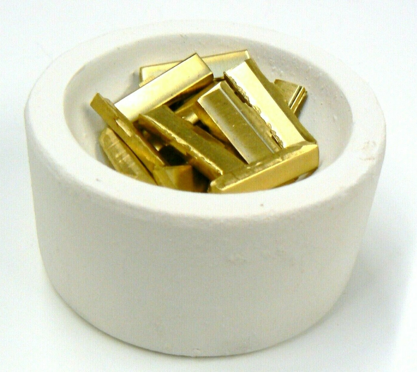 Crucible Dish 7oz Torch Melting Gold Silver Round Cup Ceramic 7 Toz Italy A-1