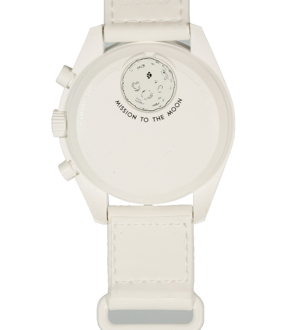 New OMEGA x Swatch White MoonSwatch Mission to the Moonphase Full Moon Snoopy