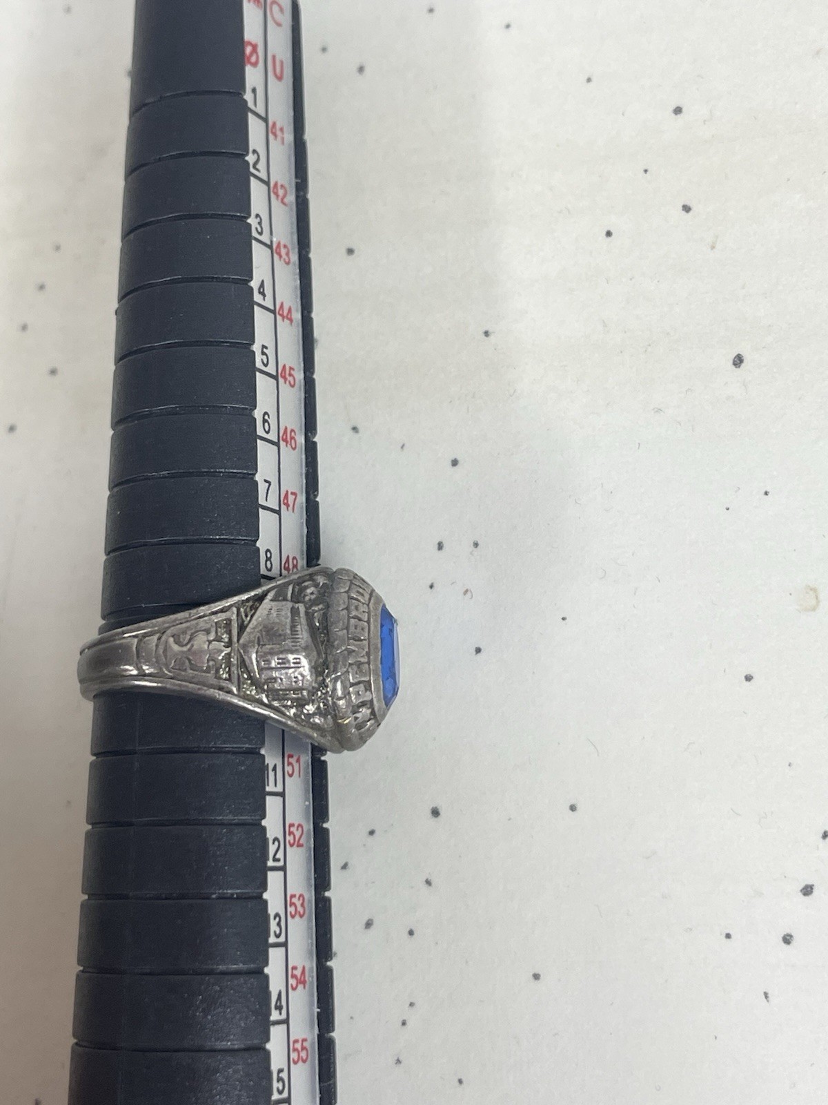 925 Sterling Silver Balfour School College 1986 Pembroke ring Size 5 Blue Stone