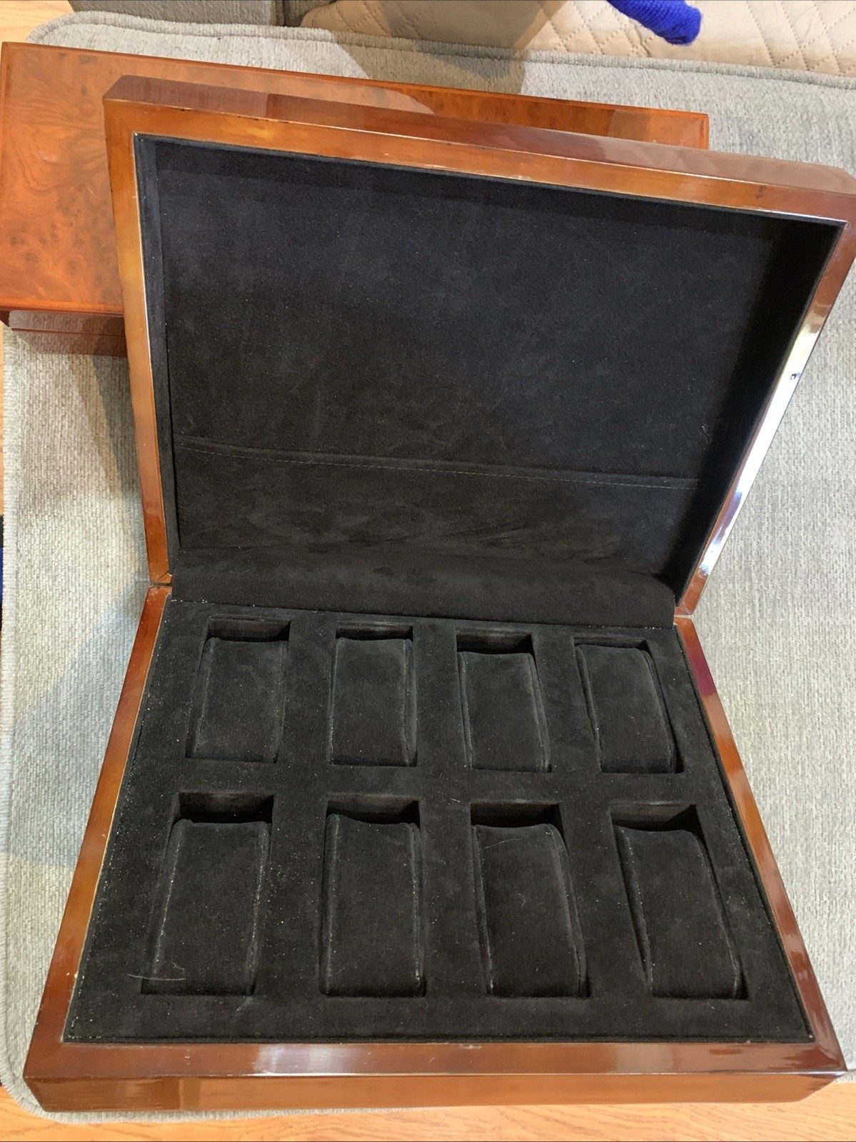 Orbita Burl Wood 8 Slot Watch Storage Carry Case Made In USA
