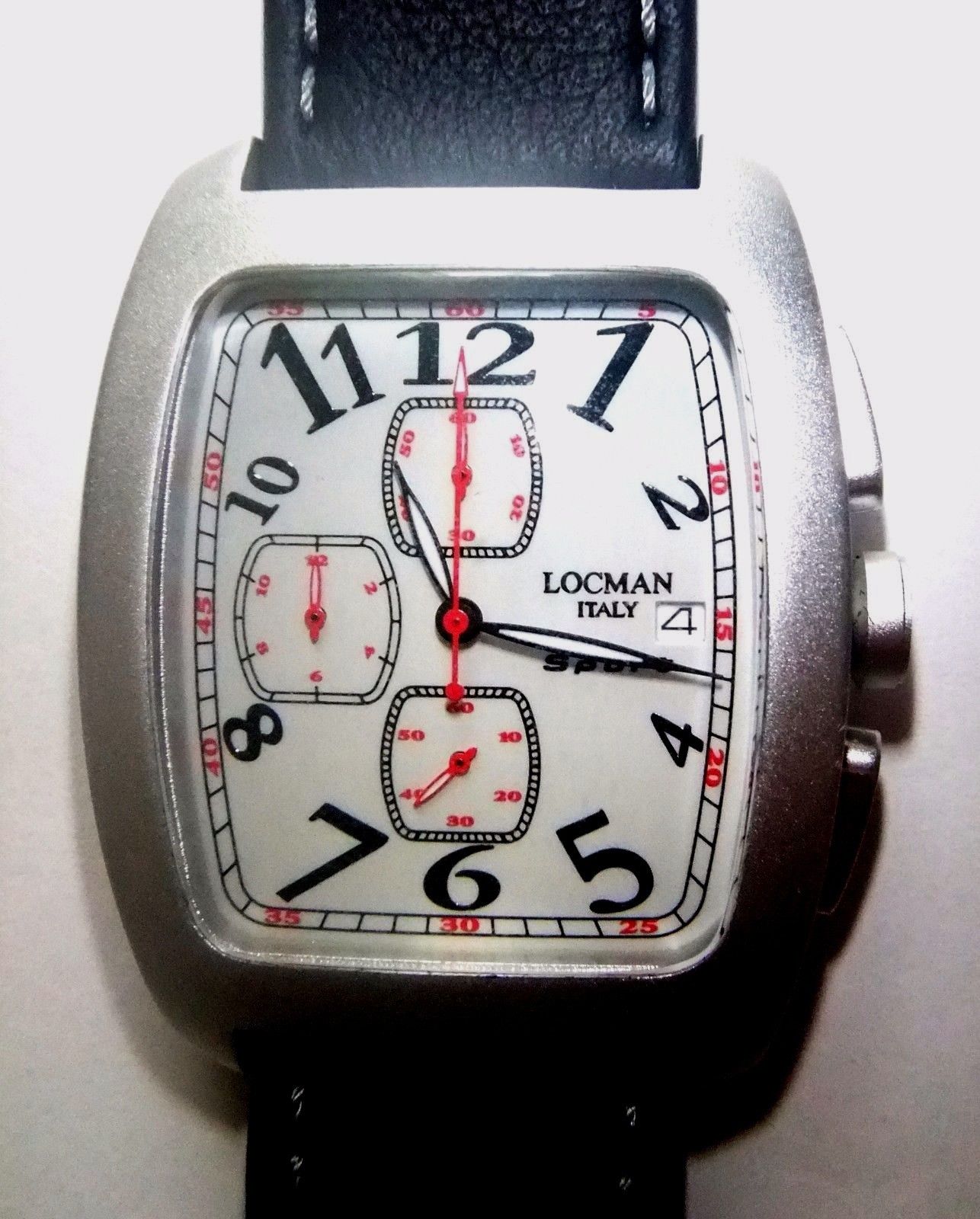 LOCMAN SPORT SILVER-GRAY CHRONOGRAPH WATCH Model 487, NEW