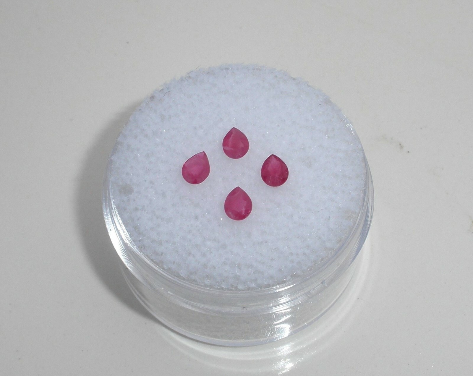 4 Ruby Pear Loose Faceted Natural Gems 4x3mm each