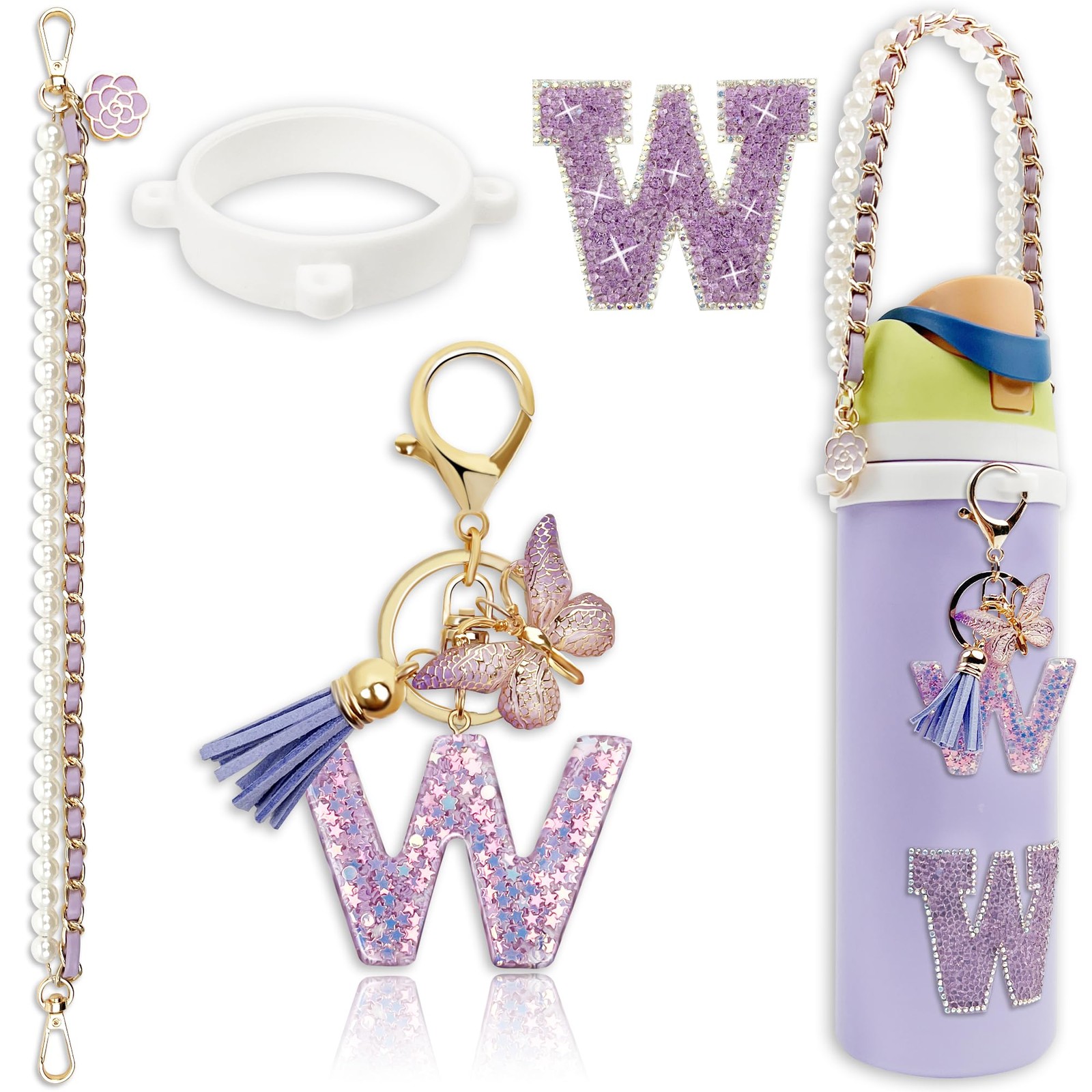 BydGxy Letter Handle Strap Accessories with Cute Initial Charm Compatible wit…
