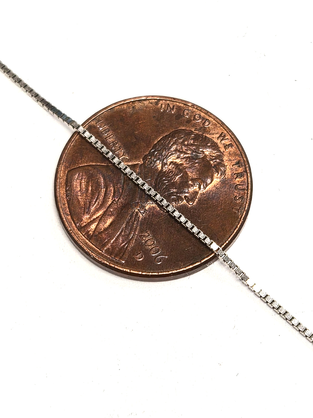 Estate Signed RCI 925 Sterling Silver Adjustable Box Chain 22″ Necklace