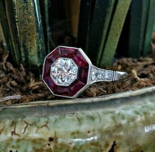 3Ct Emerald Lab Created Garnet Wedding Women’s Ring 14k White Gold Plated Silver