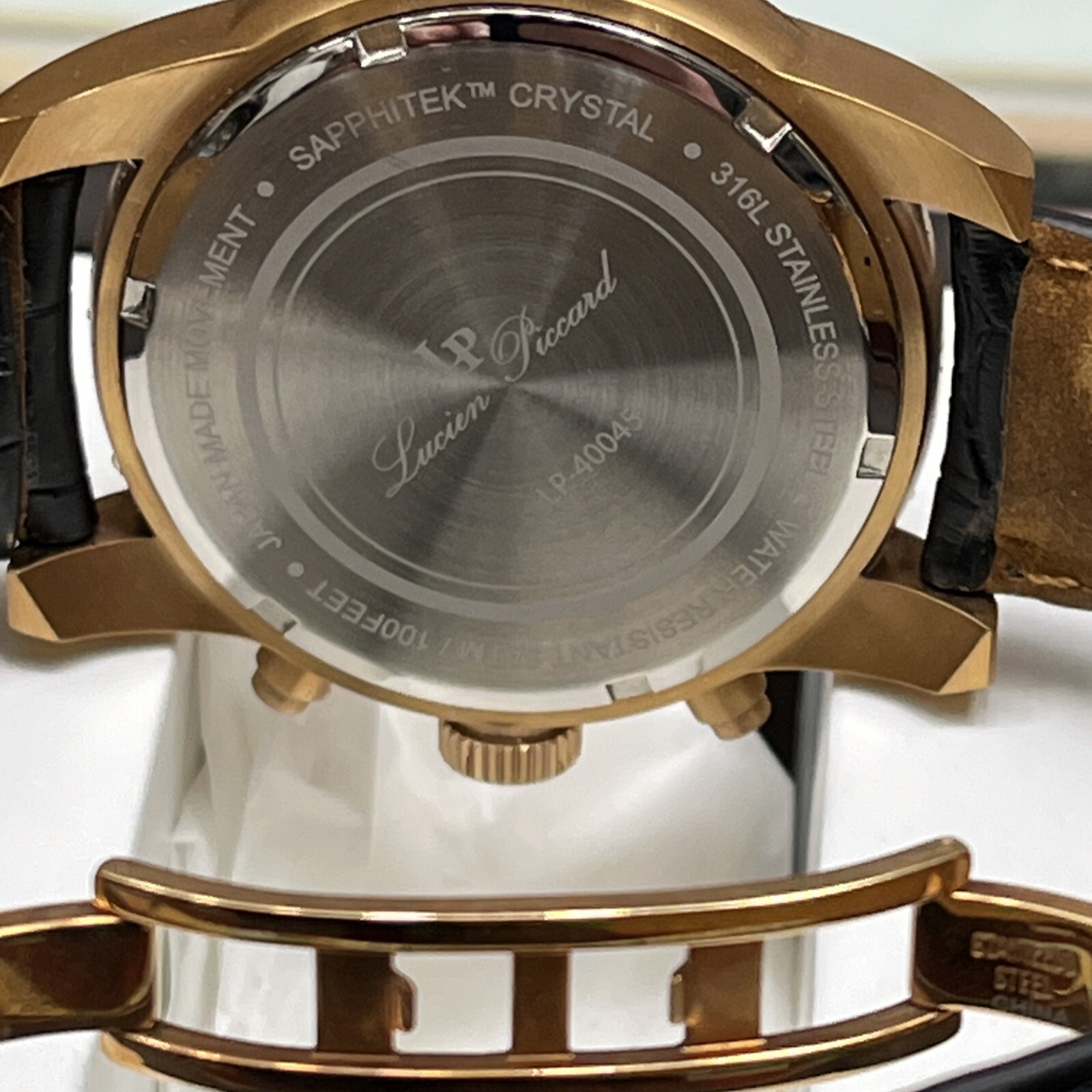 Lucien Piccard Rose Gold Tone Chronograph LP-40045 3ATM Watch
