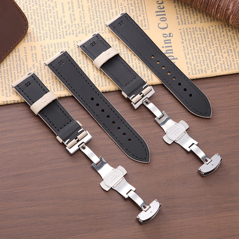 For Omega for Seiko Business Nylon Watch Strap 18/19/20/21/22mm Butterfly Buckle