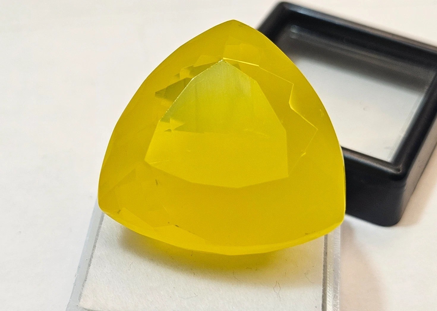 Natural Neon Yellow Opal 58-60 Ct Trillion Cut Loose Certified Gemstone