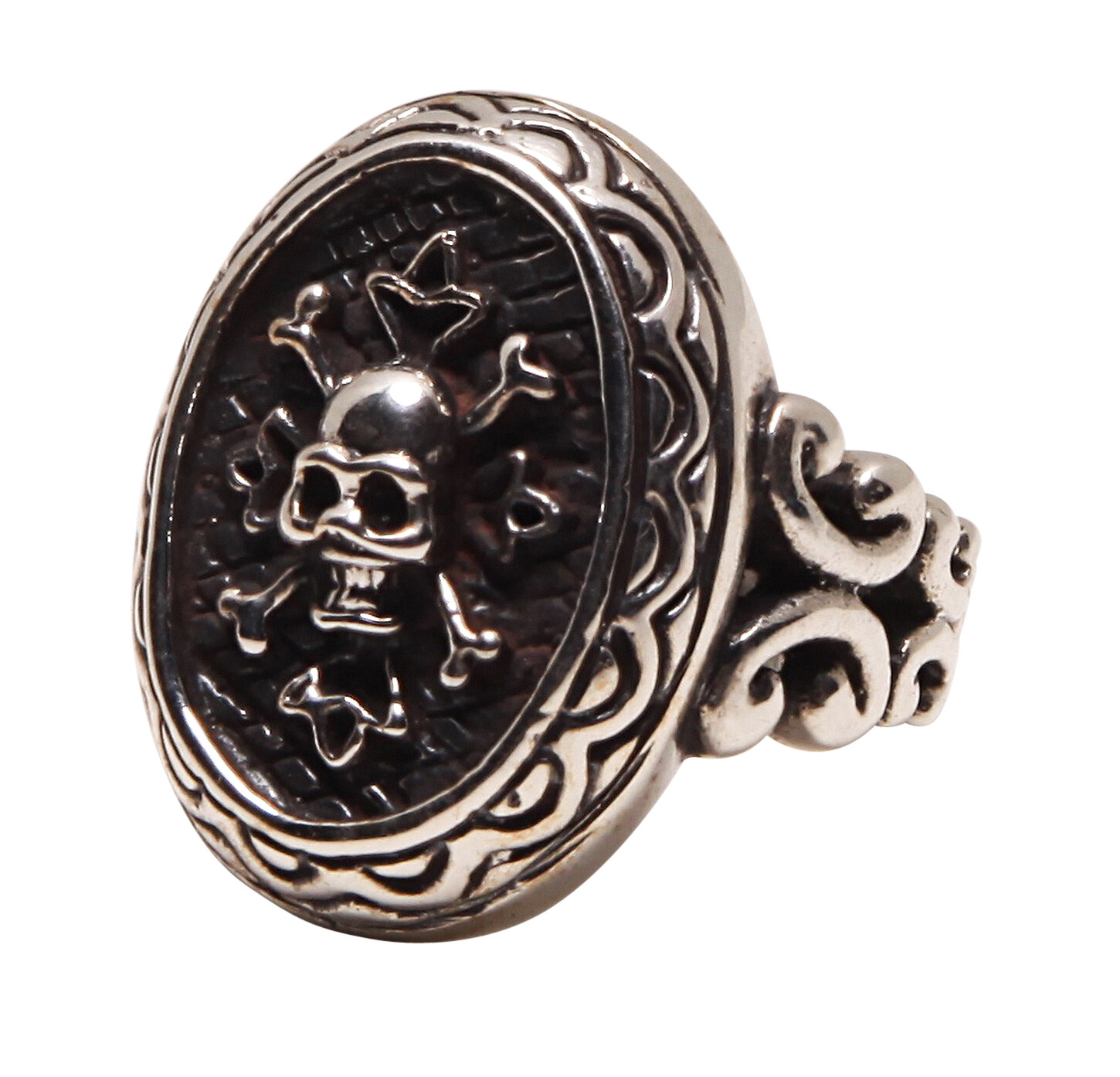 Femme Metale Lancelot 925 Sterling Silver Ring Skull Crossbones 7-8-9-10-11-12