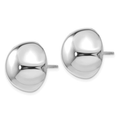 ZARD Button Dome Stud Earrings in Silver