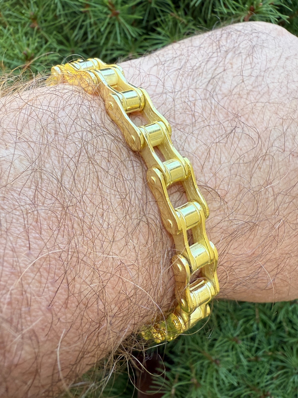 Bicycle Link Bracelet Real 14k Gold Vermeil 925 Silver Handmade 9mm Bike Chain