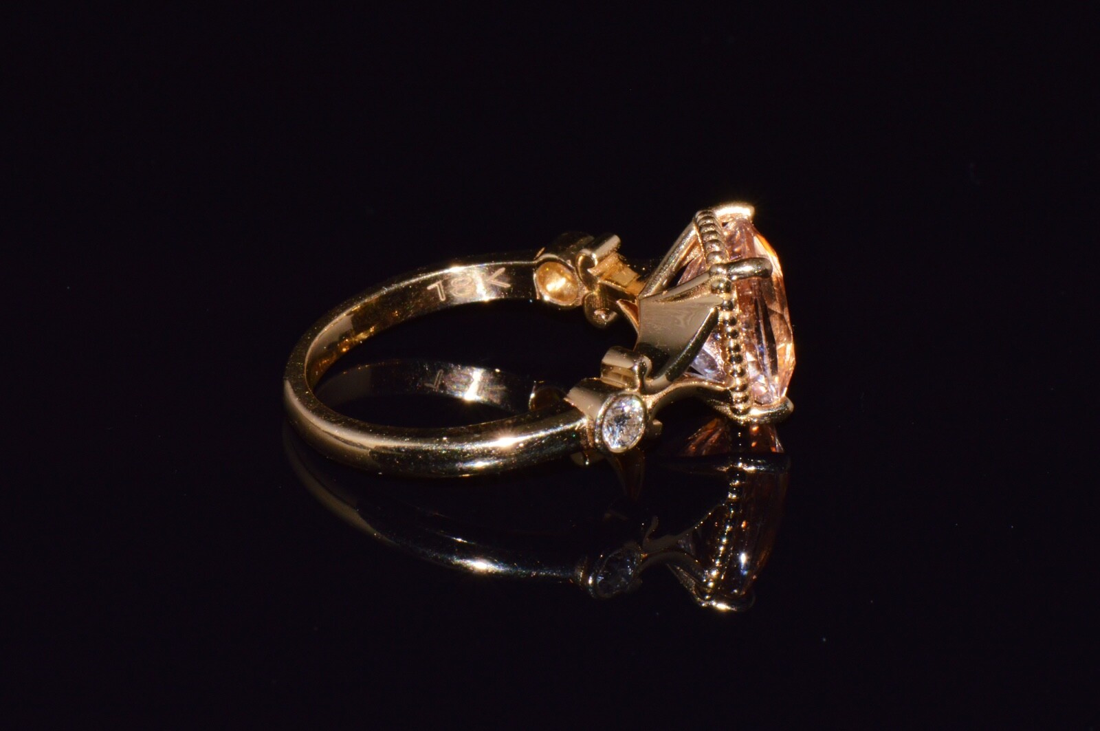 Certified Natural 2.82Cts Diamond Morganite 18K Gold Filigree Engagement Ring