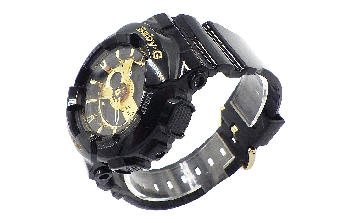 CASIO BABY G BA 110 1AJF BA 110 Series Glossy Black Gold with outer box and bag