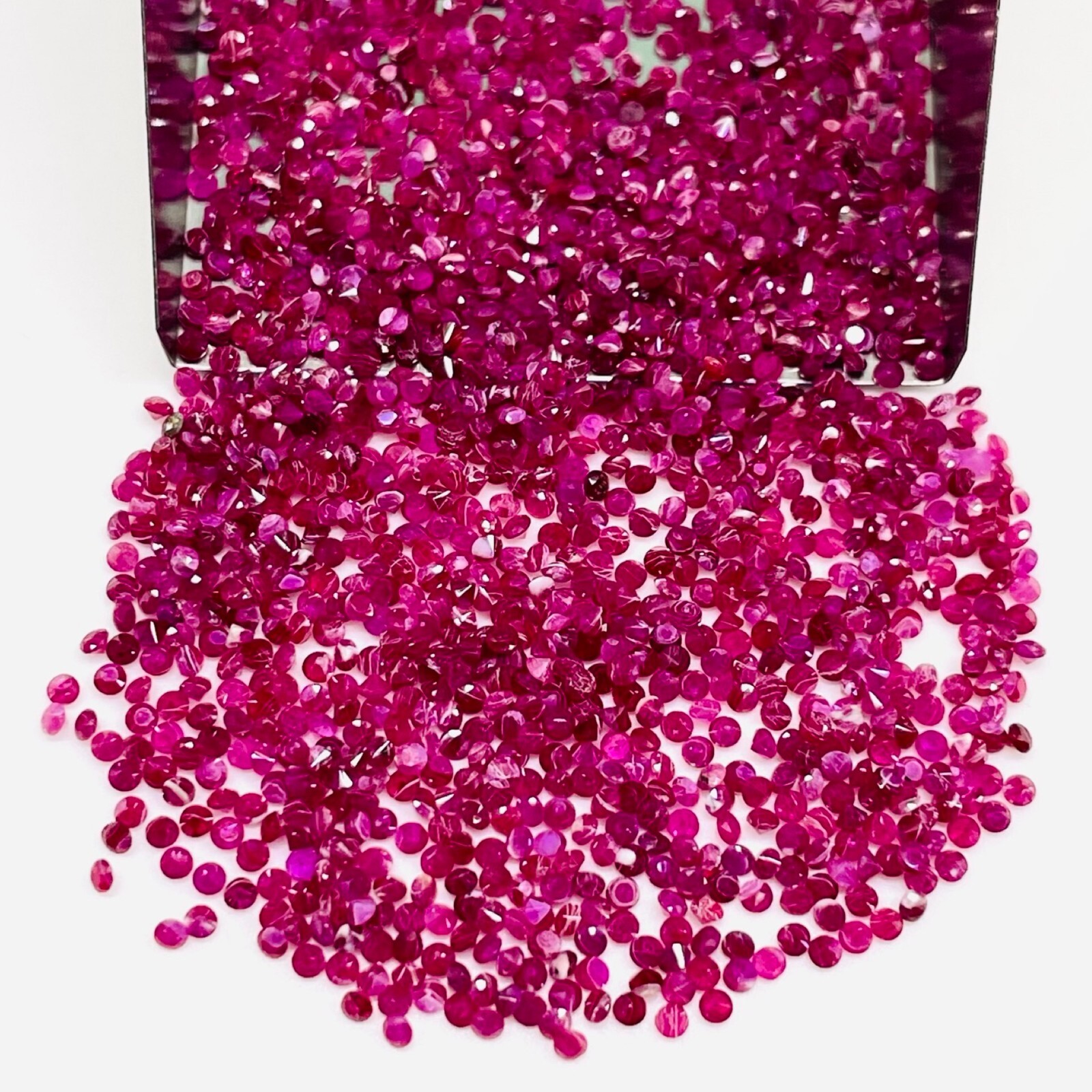 100 Pcs Natural Ruby 1.4mm Round Cut Rich Red Loose Gemstones Wholesale Lot
