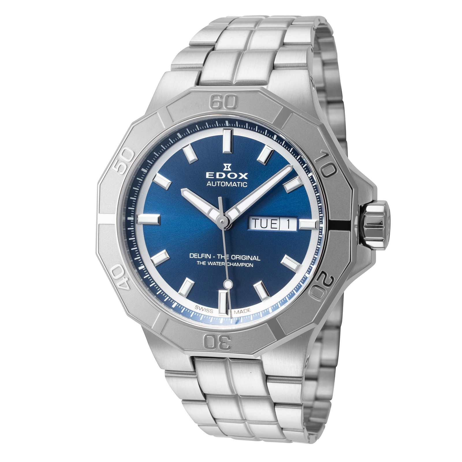 Edox Men’s Delfin The Original 43mm Automatic Watch 88008-3M-BUIN