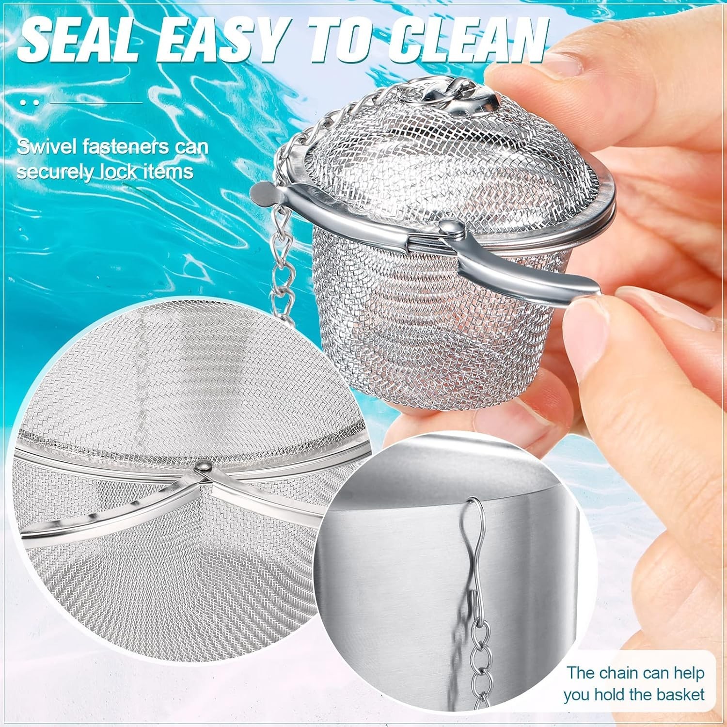 6 Pcs Jewelry Cleaner Baskets Stainless Steel Jewelry Steam Cleaner Baskets for