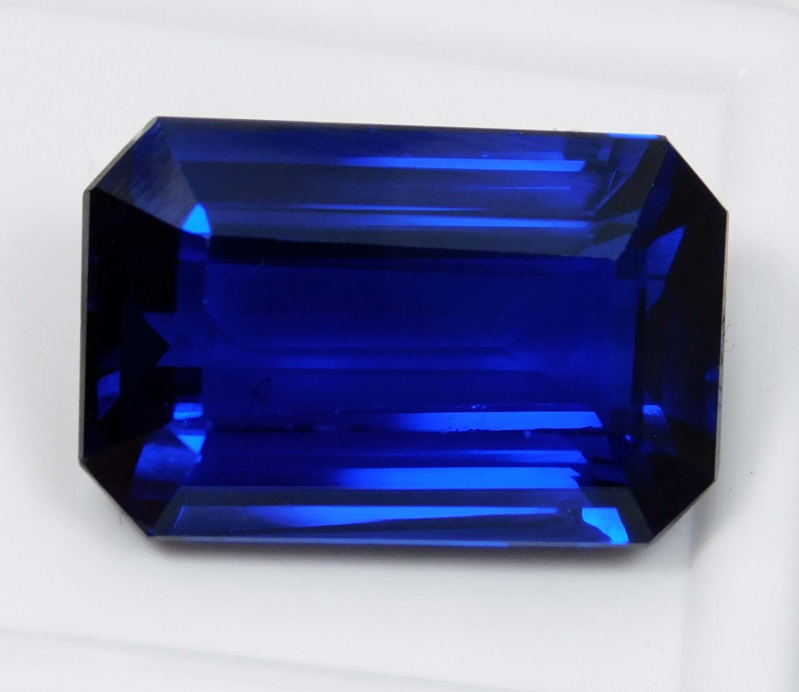 Certified 19.20 Ct Natural Arkansas Blue Benitoite Emerald Cut Loose Gemstone