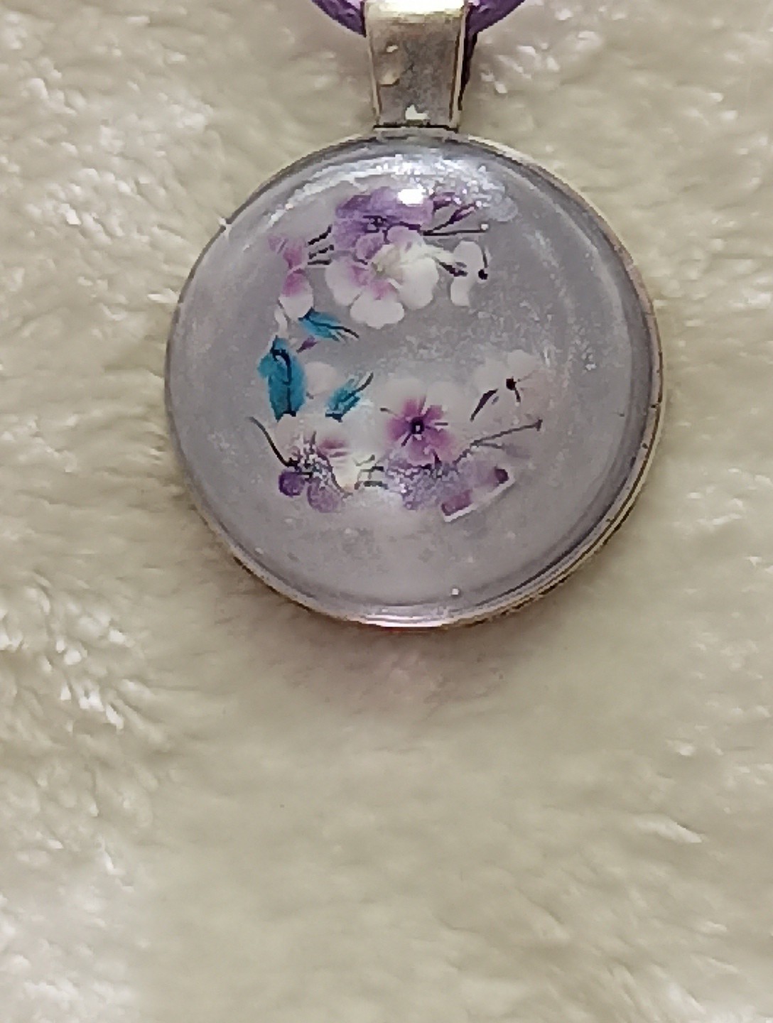 Resin Pendant Necklace Hand Crafted