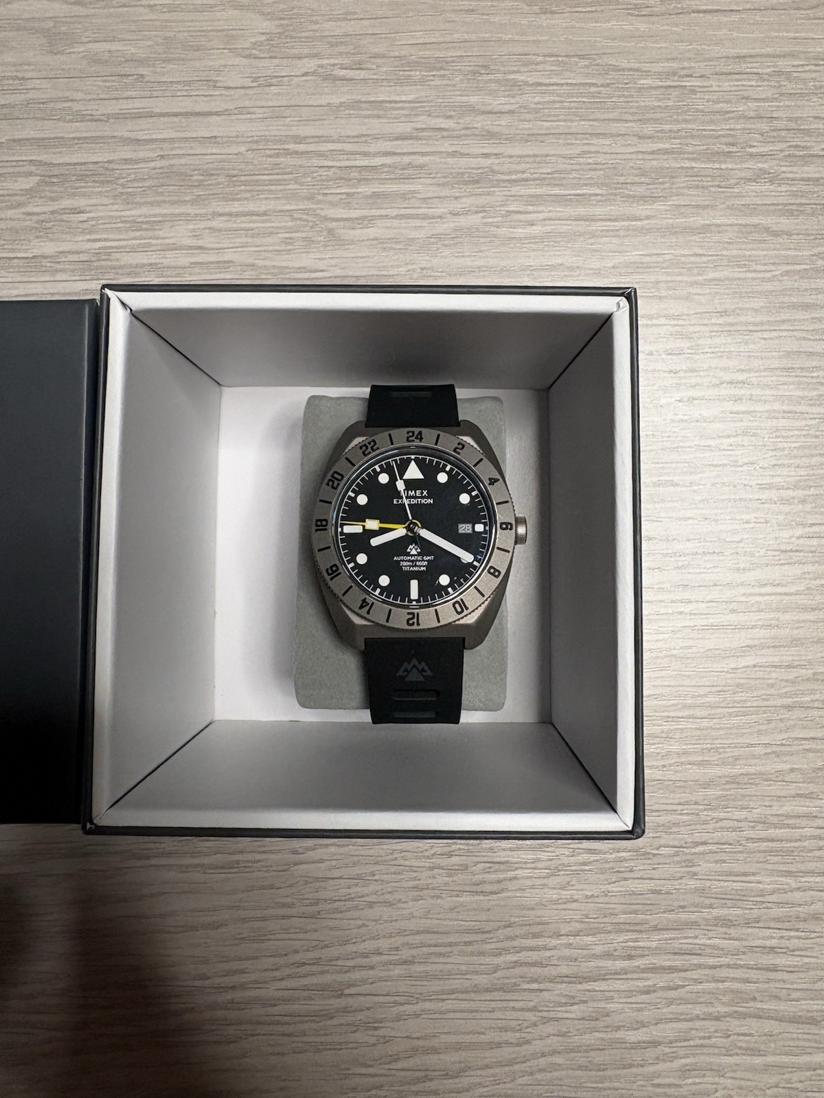 Timex Expedition Automatic GMT Titanium 41mm Black Dial 200m Watch w/ Box