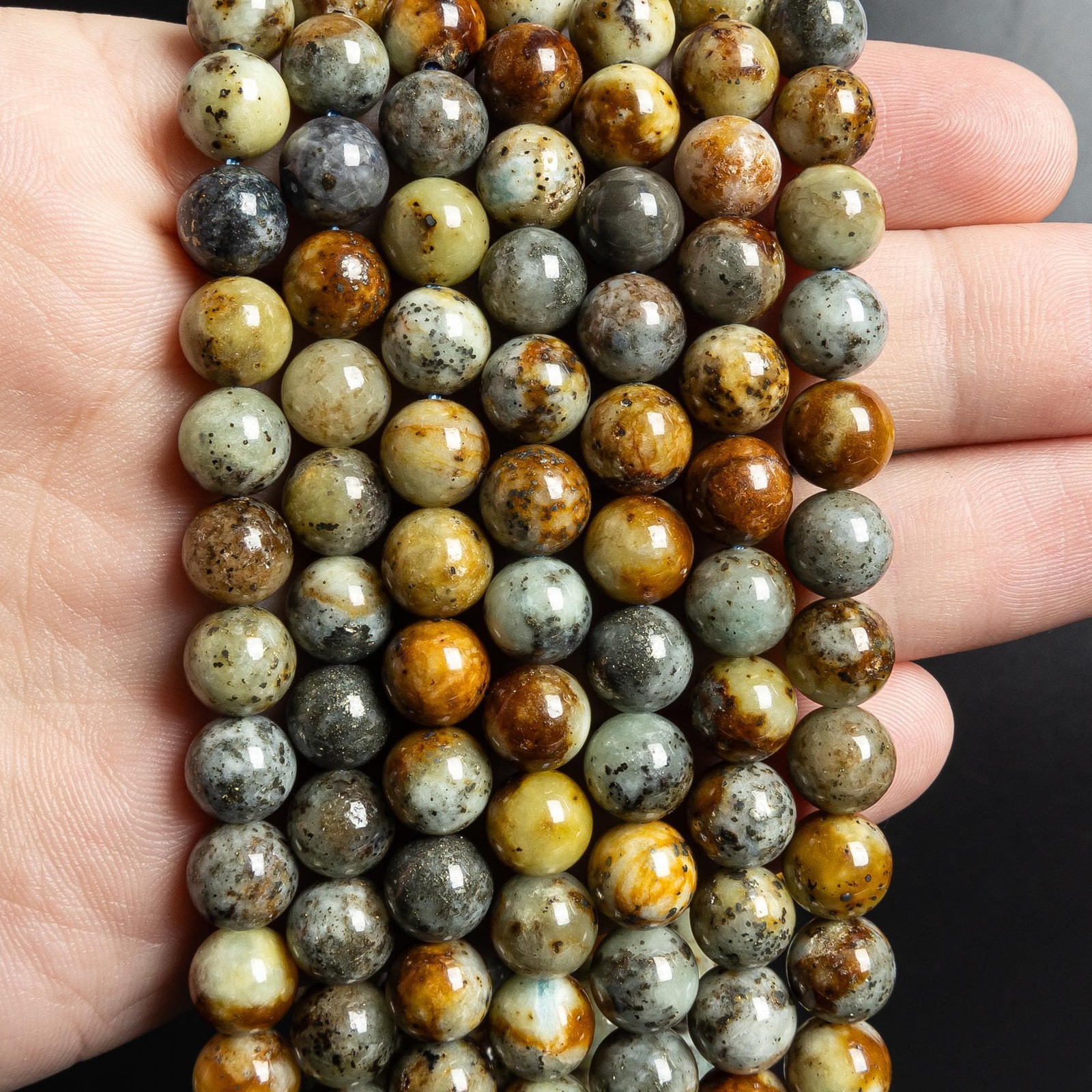 8MM Coffee Brown Fluorescent Sodalite Bead AA Natural Gemstone Round Loose Beads