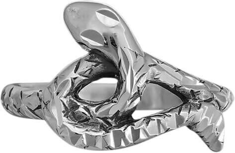 Diamond Cut Intertwined Snake Ring