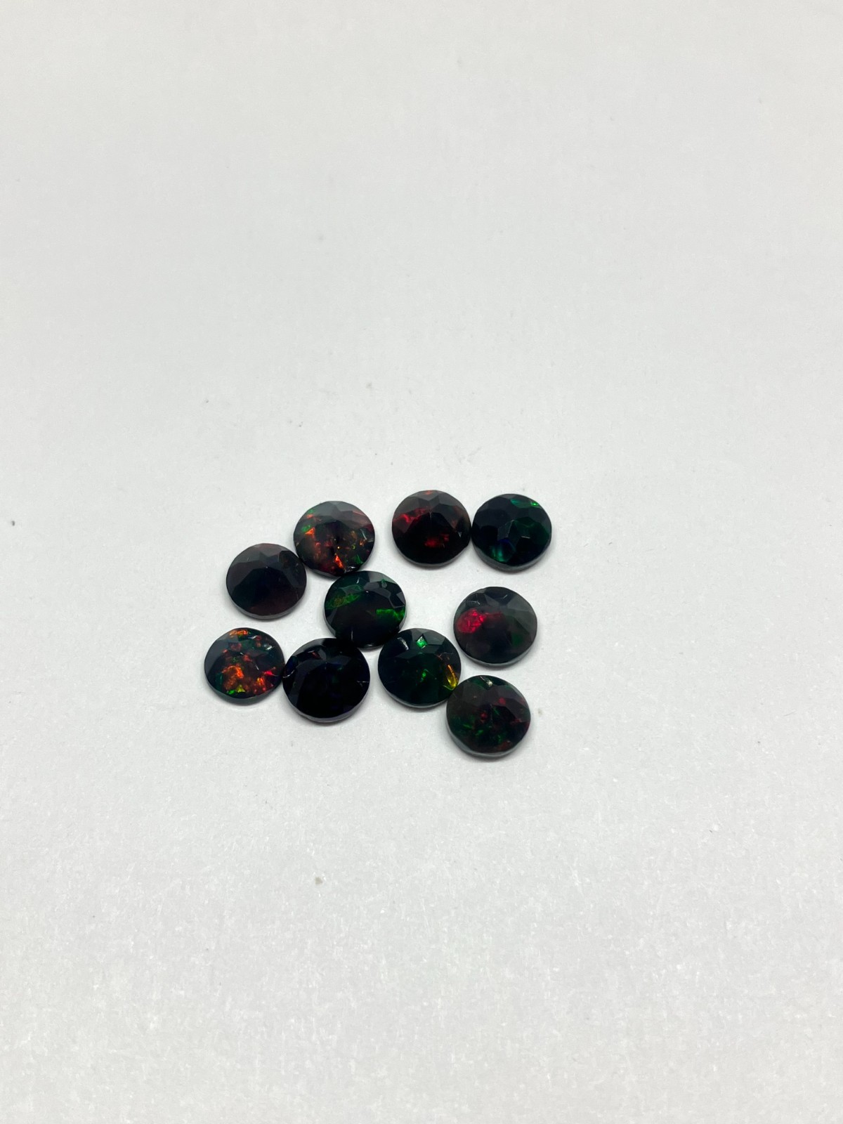 Black Fire Opal AAA Natural Ethiopian Round Cut Loose Gemstone For All Jewelry