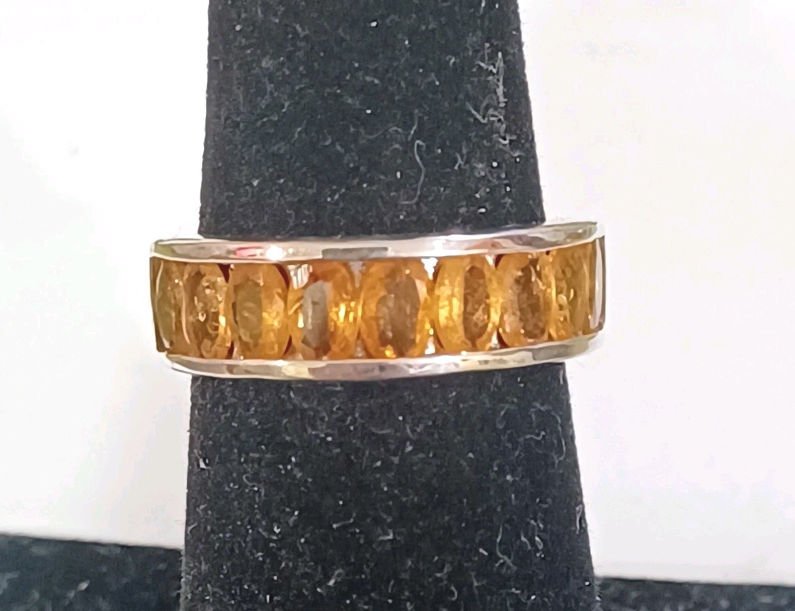 Premium 2.85ctwViceroy Spessartine Garnet Eternity Band Ring Plat/Sterling Sz 6