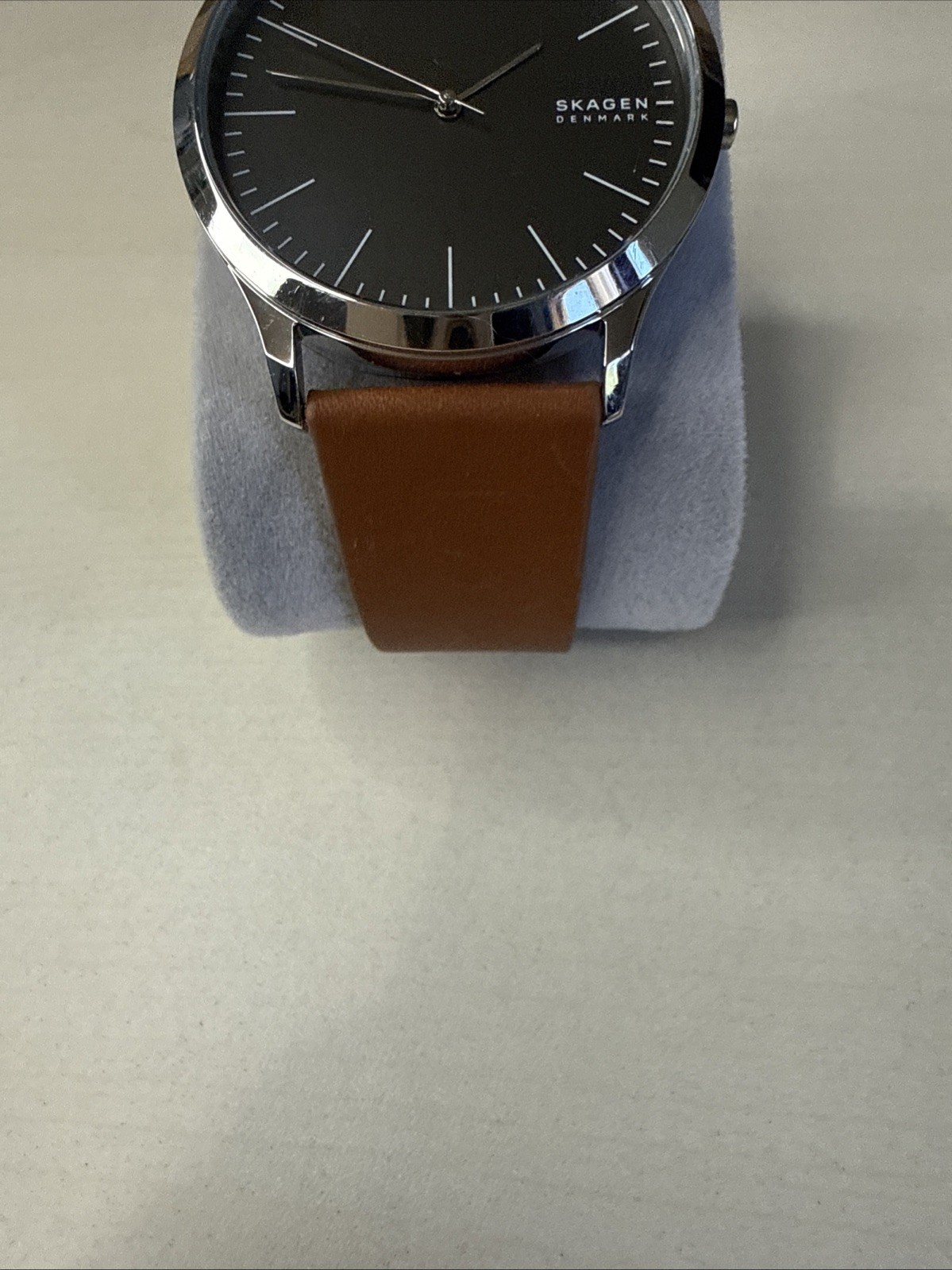 Skagen Mens SKW6552 Watch Jorn Gray Dial Brown Band Silver Case Oversize