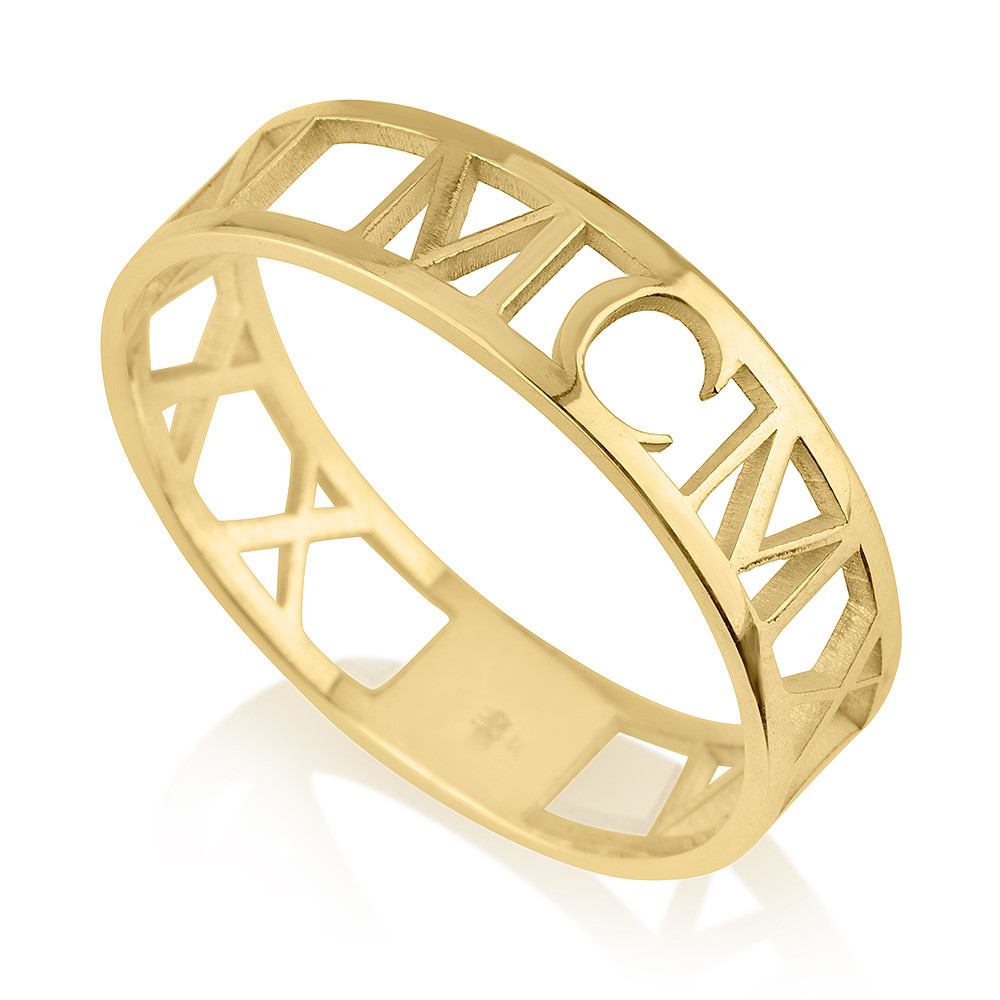 Roman Numeral Ring personalized custom gift handmade