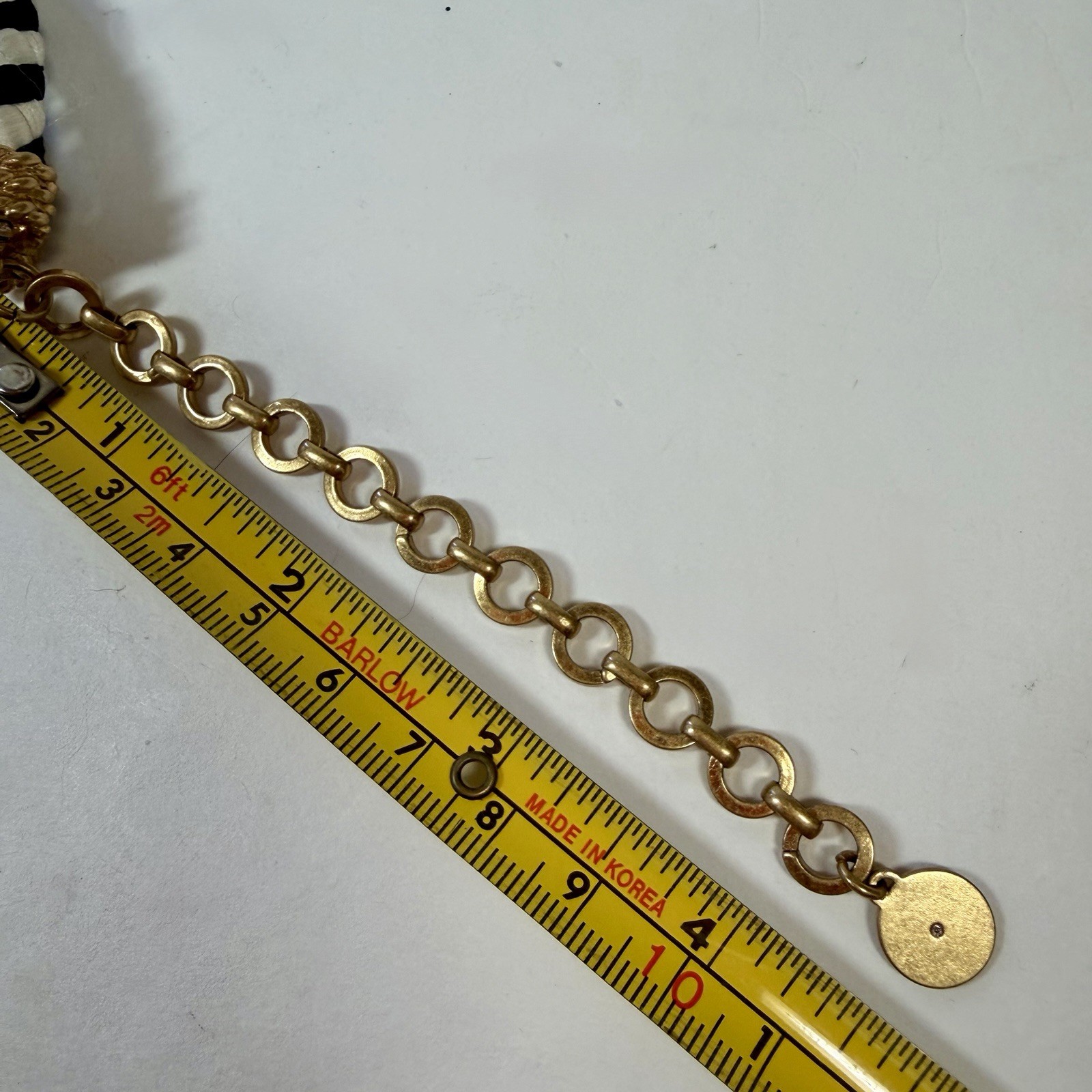 Stella & Dot Kalani Statement Necklace Black White Gold Rope Ball Knots 16–20”