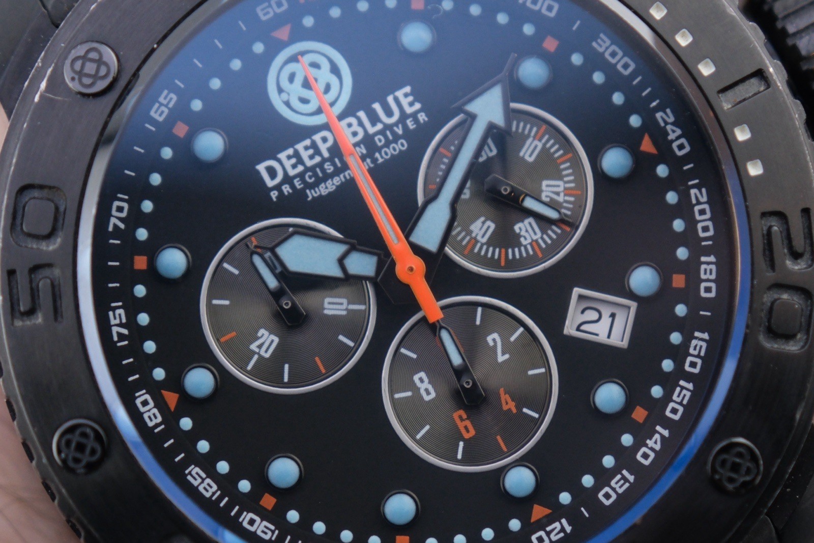 Juggernaut 1000m Chronograph PVD Black Swiss Quartz 46mm 7.1”