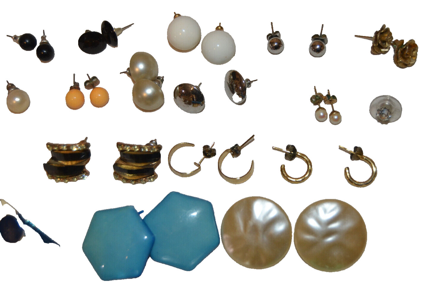 42 Costume Jewelry Earrings Lot – Mixed Types – Peirced & Clasps