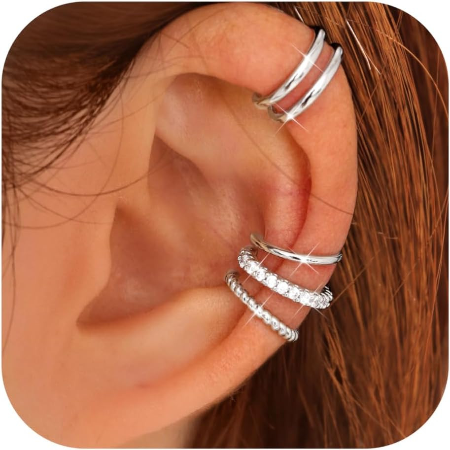 4 Pairs Ear Cuffs Non Piercing – 14K Gold Plated Ear Cuff Earrings for Women Ear