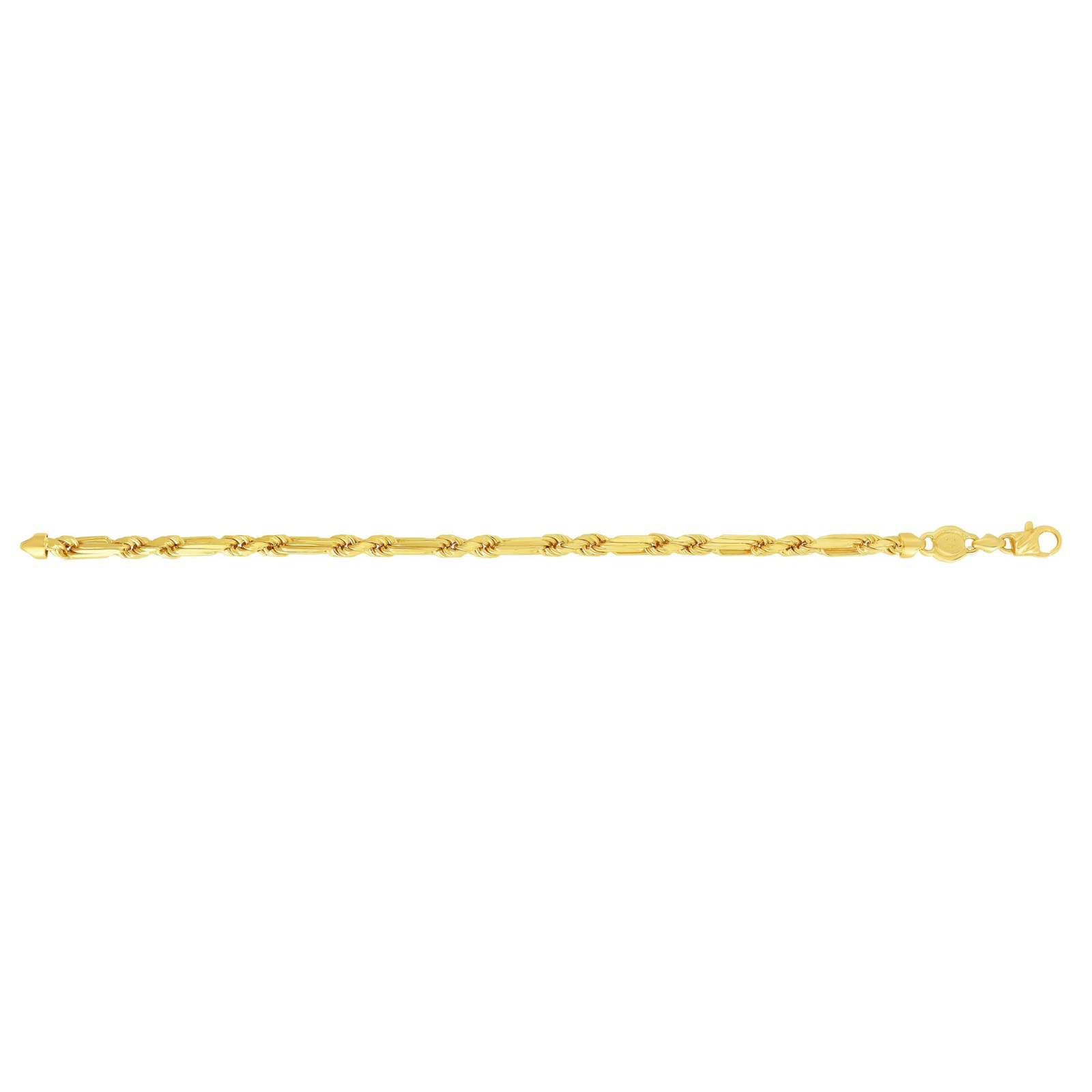Floreo 14k Yellow Gold 3mm Semi-Solid Figarope Chain Necklace, 22 Inch