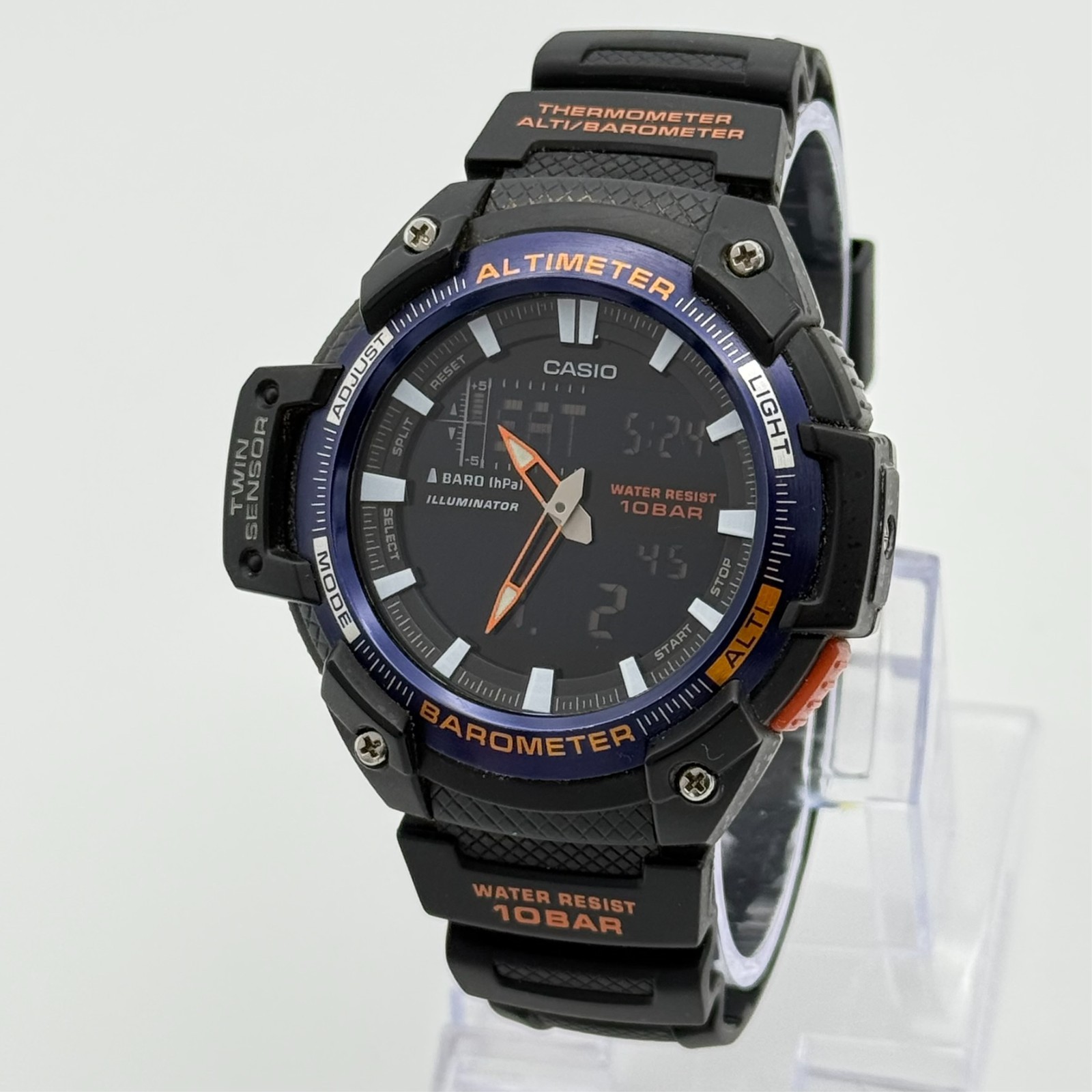 Men’s CASIO Twin Sensor Altimeter/Barometer Analog-Digital Watch, 5450, SGW-450H