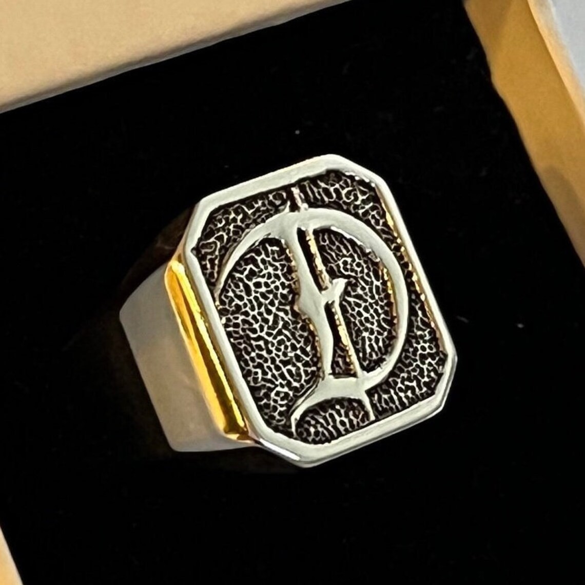 Personalized Monogram Engraved Signet Ring 925 Sterling Silver Dainty Ring