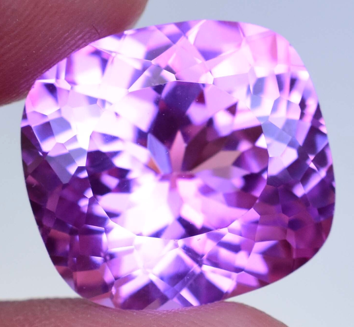 Flawless 21.25 Ct Natural Mogok Pink Ruby Cushion Cut Certified Loose Gemstone