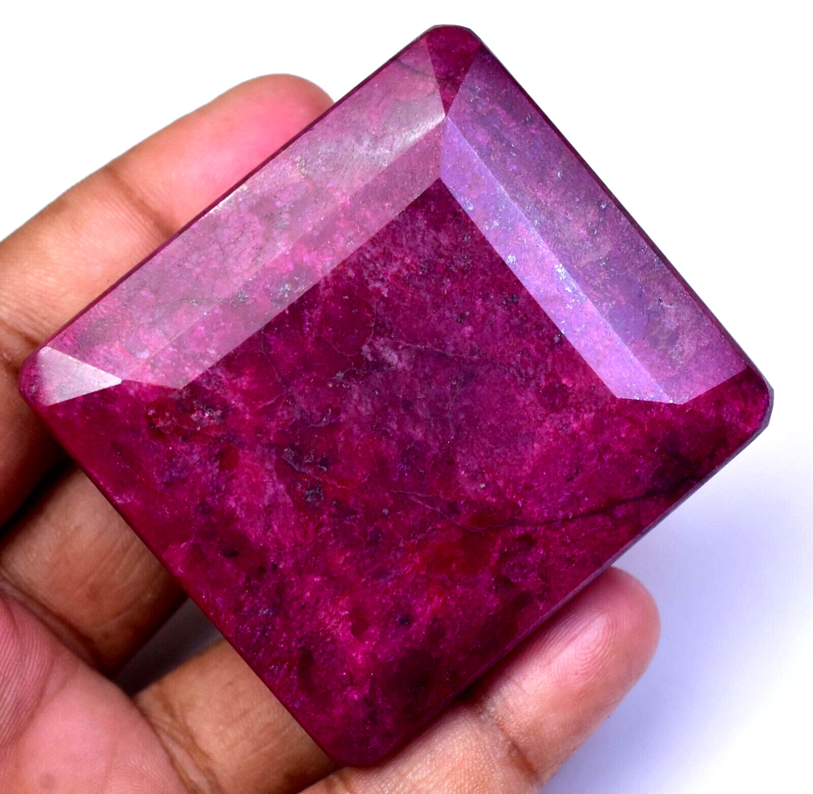 918.00 CT Natural Huge Red Ruby Certified Earth-Mined Square Cut Loose Gemstone