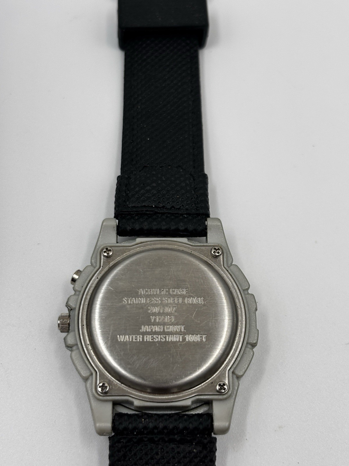 Armitron Instalite Watch Men 30m Silver Black Plastic Battery Light White Quartz