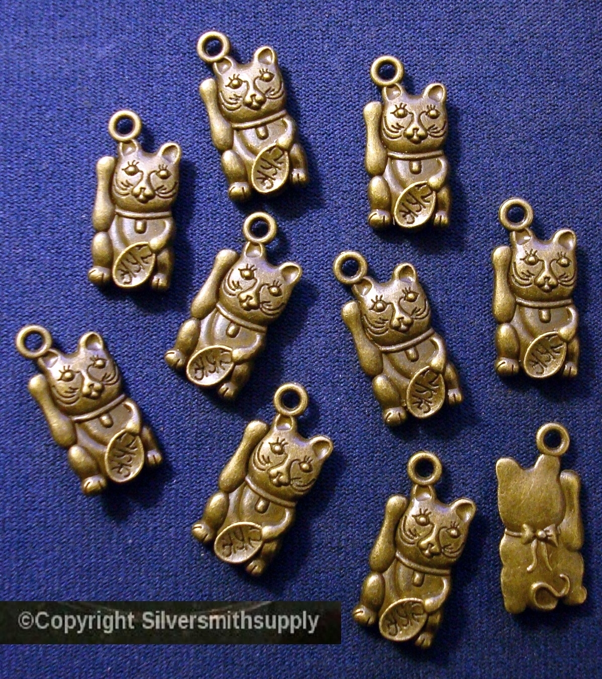 23mm Bronze CAT waving for dinner charms plated 10 beads for beading pcs cfp077