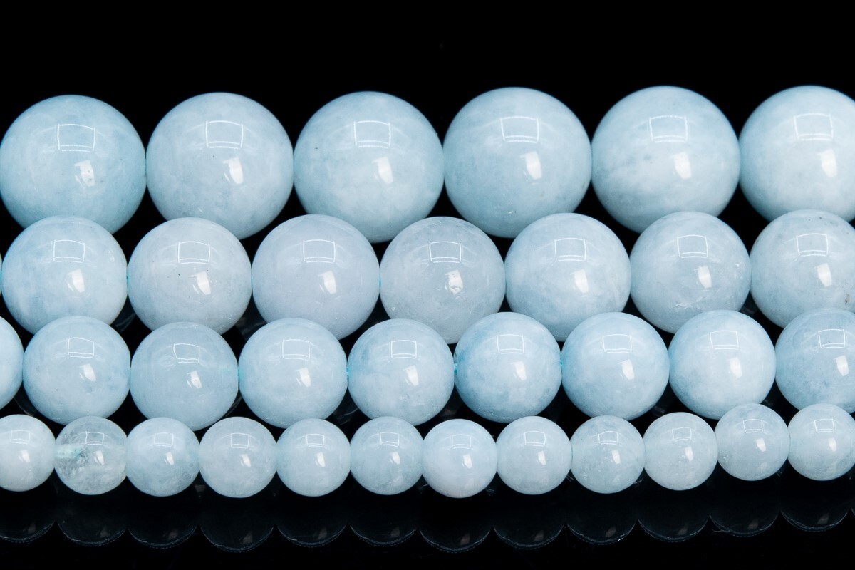 Quartz Beads Aquamarine Blue Color Round Grade AAA Loose Beads 6/7-8/10/12MM