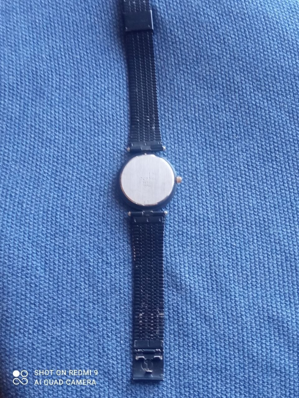 Rare Vintage Dunhill Watch Quartz Two Tone Gold & Black Dial Unisex 32 cm
