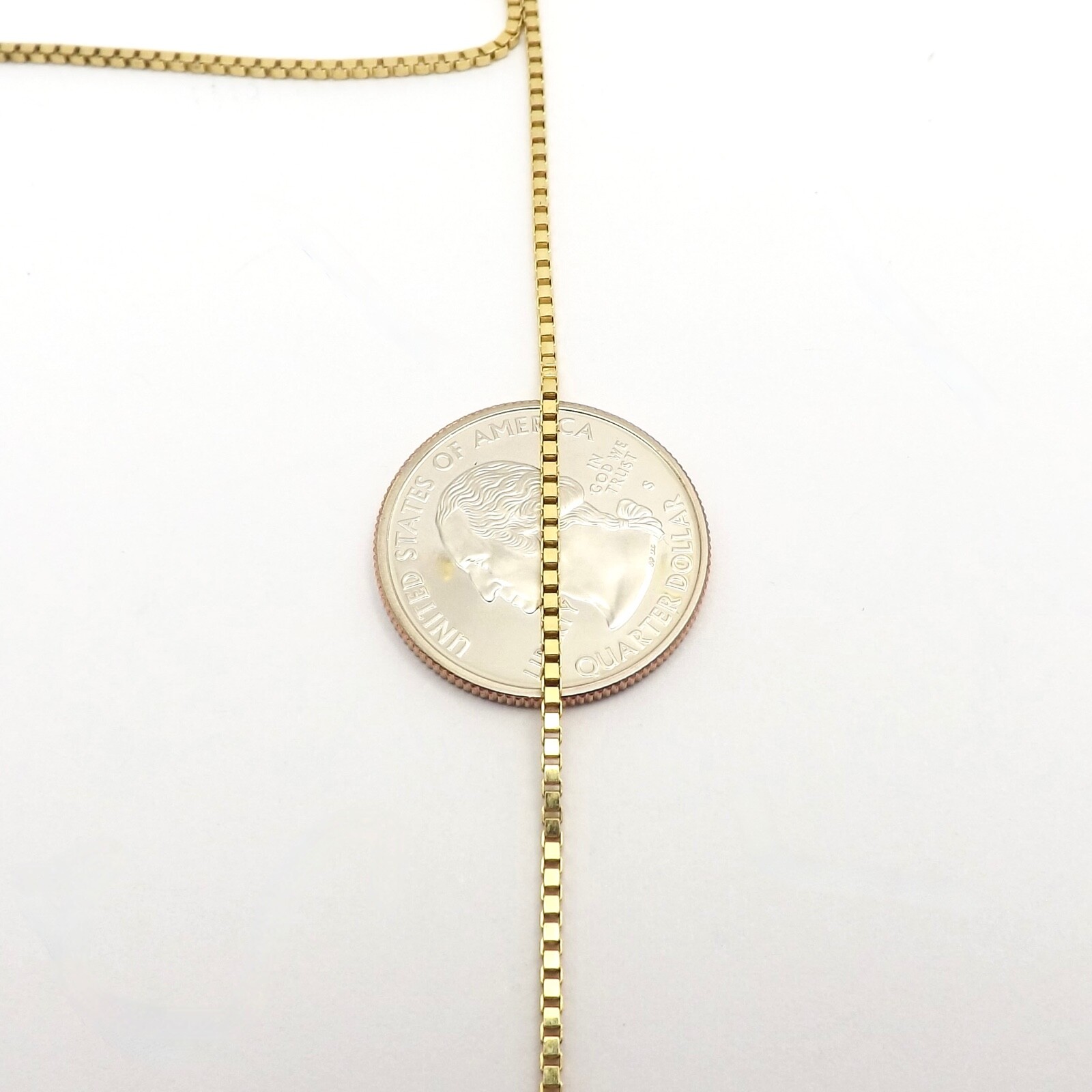14k Gold Box Link Pendant Chain Necklace 30in 10gr New