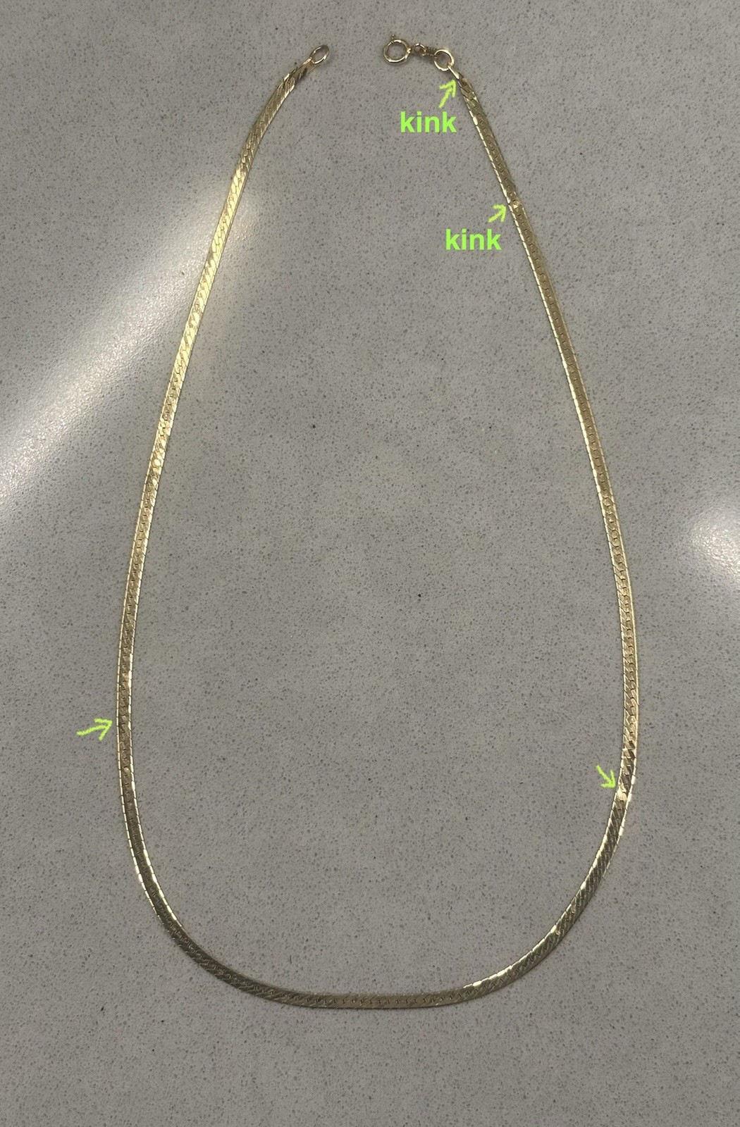 Vintage 14K Solid Yellow Gold Herringbone Necklace ~ 0.25” ~ 4.15g