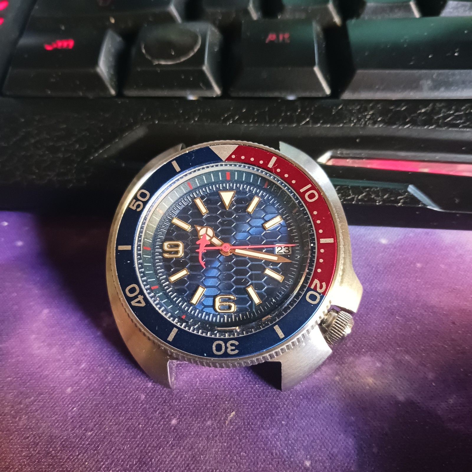 mens 44mm automatic watch, NH35, Dweller, Sapphire, Exhibition, 904L Stainless.
