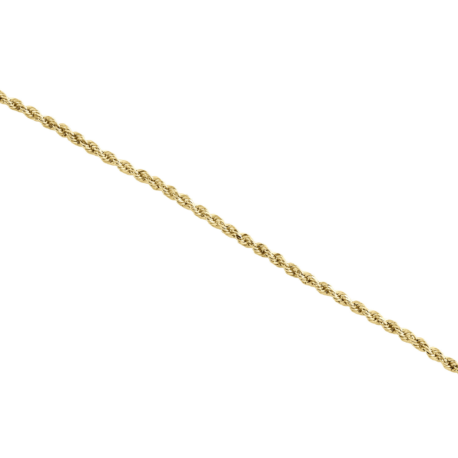 14K Yellow Gold 1.50mm Solid Diamond Cut Rope Chain Link Necklace 16 – 26 Inches